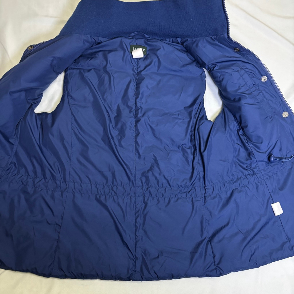 J.Crew Down Puffer Vest XS Navy Full Zip Quilted 80% Feather Down Fill - Picture 8 of 12